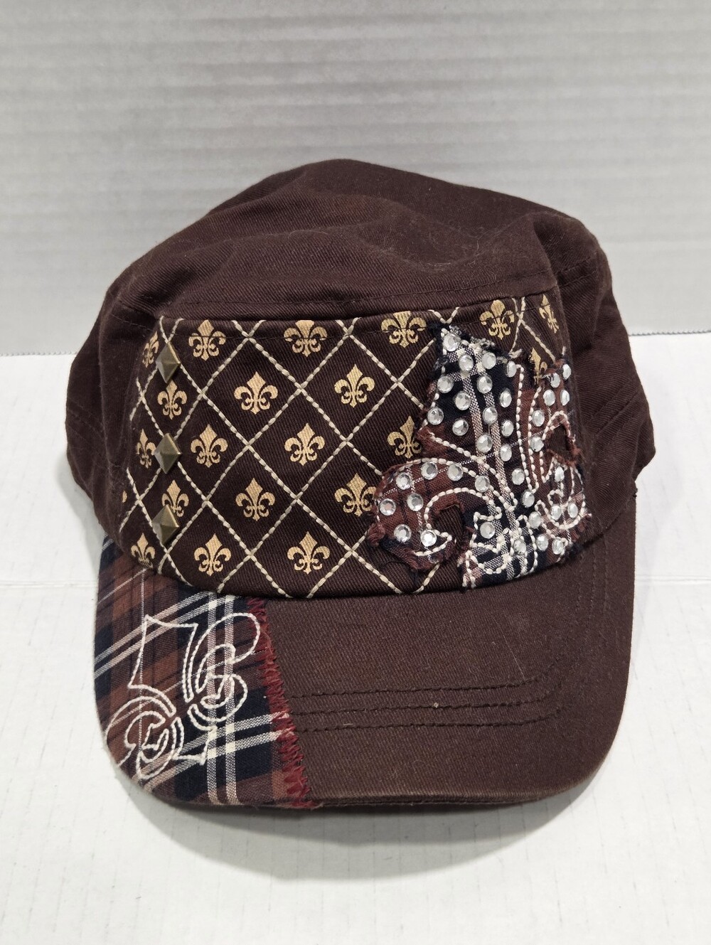K B Ethos Fleur De Lis Vintage Y2K 90s Cotton Rhinestone Hat